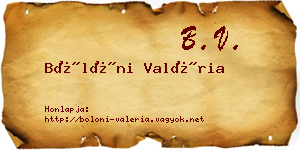 Bölöni Valéria névjegykártya